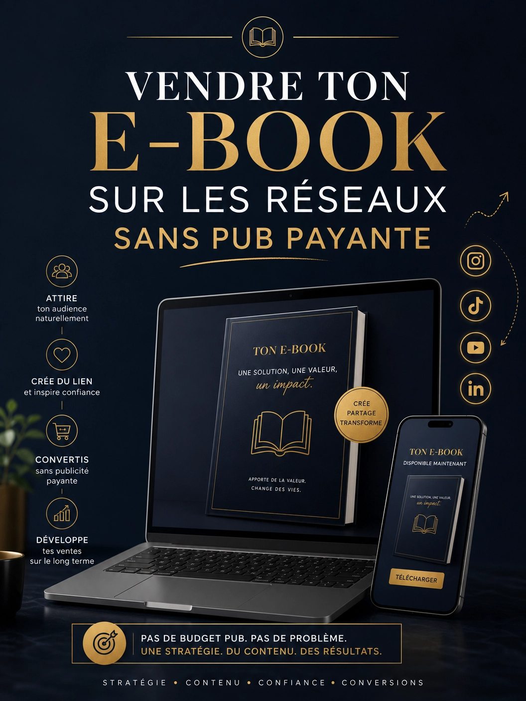 Vendre ton e-book sur les réseaux sans pub payante